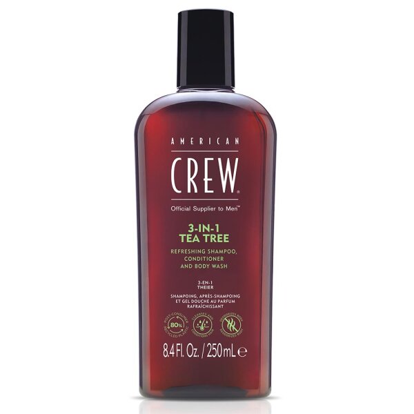 American Crew 3-in-1 Tea Tree Shampoo, Conditioner & Body Wash, 250ml