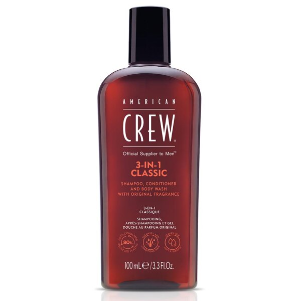 American Crew Classic 3-in-1 Shampoo, Conditioner & Body Wash, 100ml